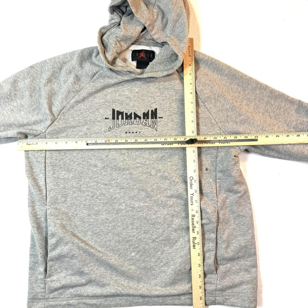 Nike‎ Jordan Hoodie Mens Medium Gray Dri-FIT Sport Jumpman Pullover Streetwear
